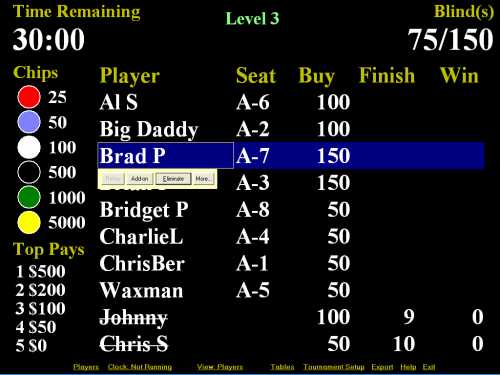 Poker Tournament Manager Deluxe software